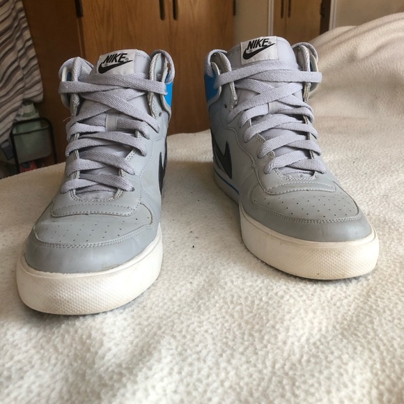 Nike Air Big High AC Wolf Grey and Blue Sneakers - Picture 2 of 5